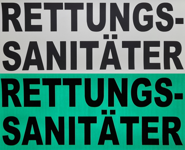 Rückenschild nachleuchtend, matt, 44 x 11 cm